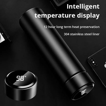 1Pc 500ML Smart Insulation Stainless Steel Colorful Cup Mini Thermos Cup Water Bottle Led Digital Temperature Display Thermos